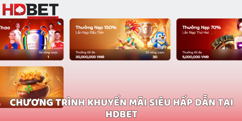 Chương trình khuyến mãi siêu hấp dẫn tại HDBET