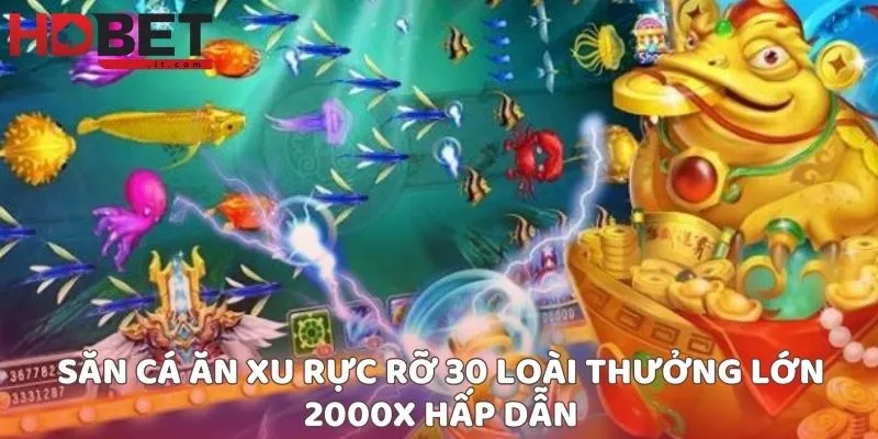 Săn cá ăn xu rực rỡ 30 loài thưởng lớn 2000x hấp dẫn